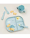 Done By Deer Foodie Compartment Plate - Elphee Blue - 100% Food-Grade PP Bowls & Plates