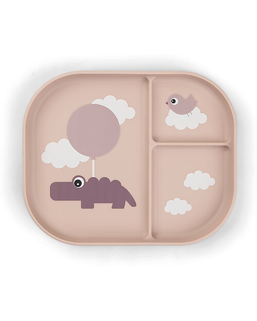 Done By Deer Foodie Compartment Plate - Happy Clouds Powder - 100% Food-Grade PP Bowls & Plates