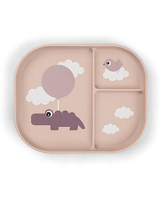 Done By Deer Foodie Compartment Plate - Happy Clouds Powder - 100% Food-Grade PP Bowls & Plates