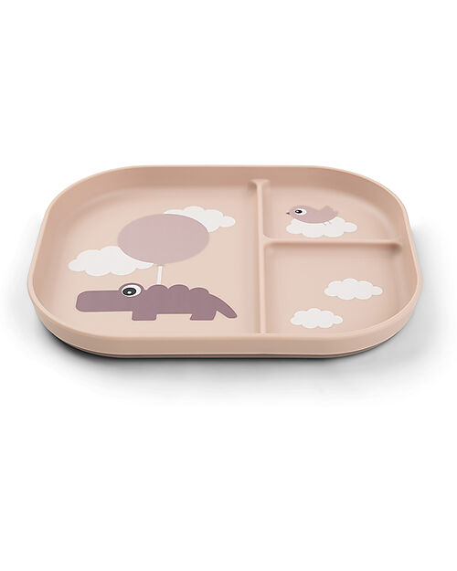 Done By Deer Foodie Compartment Plate - Happy Clouds Powder - 100% Food-Grade PP Bowls & Plates