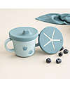 Done By Deer Foodie Cup with Spout and Snacks - Elphee - Blue - 100% Alimentary PP Cups