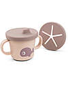 Done By Deer Foodie Cup with Spout and Snacks - Wally - Powder Pink - 100% Alimentary PP Cups