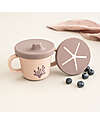 Done By Deer Foodie Cup with Spout and Snacks - Wally - Powder Pink - 100% Alimentary PP Cups
