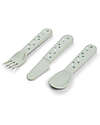 Done By Deer Foodie Cutlery Set - Happy Dots Green - 100% Food-Grade PP Cutlery