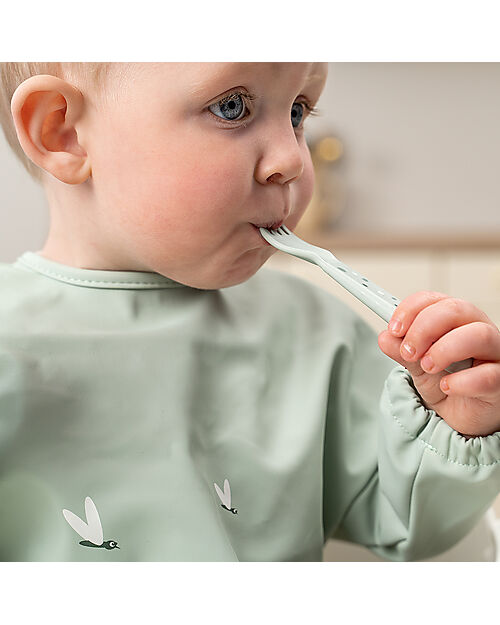 Done By Deer Foodie Cutlery Set - Happy Dots Green - 100% Food-Grade PP Cutlery