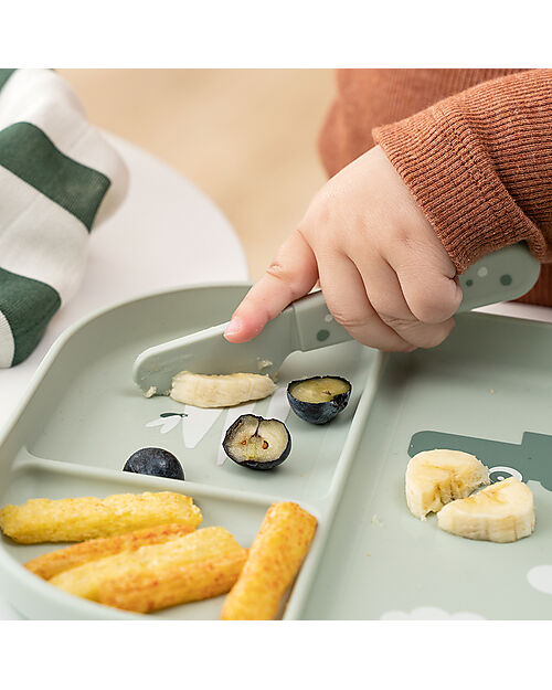 Done By Deer Foodie Cutlery Set - Happy Dots Green - 100% Food-Grade PP Cutlery