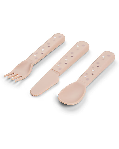 Done By Deer Foodie Cutlery Set - Happy Dots Powder - 100% Food-Grade PP Cutlery