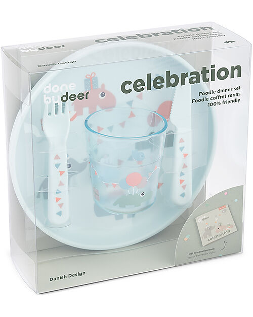 Done By Deer Foodie Dinner Set - Celebration - Blue Meal Sets