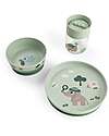 Done By Deer Foodie Dinner Set - Plate Bowl  and Learning Cup - Tiny Trails - Green - 100% Food Grade PP Meal Sets