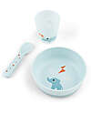 Done By Deer Foodie First Meal Set - Bowl Cup and Spoon - Elphee & Croco - Blue - 100% food grade PP Meal Sets