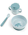 Done By Deer Foodie First Meal Set - Bowl Cup and Spoon - Elphee - Blue - 100% food grade PP Meal Sets