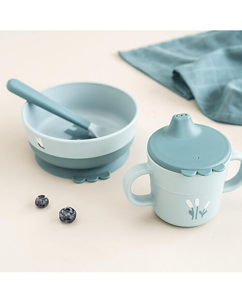 Done By Deer Foodie First Meal Set - Bowl Cup and Spoon - Elphee - Blue - 100% food grade PP Meal Sets