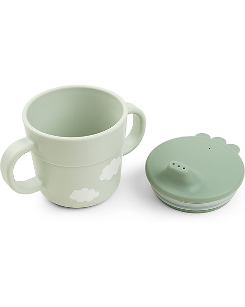 Done By Deer Foodie First Meal Set - Bowl Cup and Spoon - Happy Clouds - Green - 100% food grade PP Meal Sets