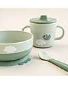 Done By Deer Foodie First Meal Set - Bowl Cup and Spoon - Happy Clouds - Green - 100% food grade PP Meal Sets