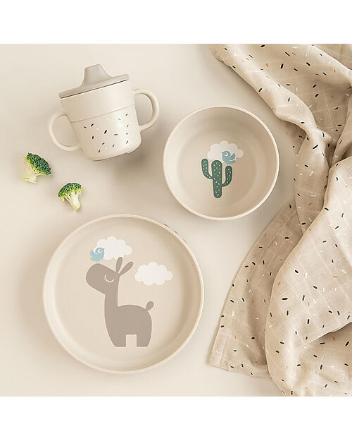 Done By Deer Foodie Meal Set - Plate Bowl and Cup - Lalee - Sand - 100% Food-Grade PP Meal Sets
