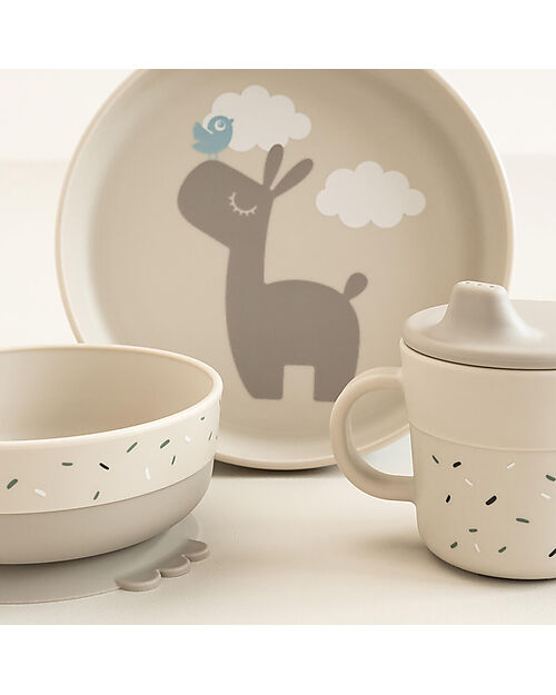 Done By Deer Foodie Meal Set - Plate Bowl and Cup - Lalee - Sand - 100% Food-Grade PP Meal Sets