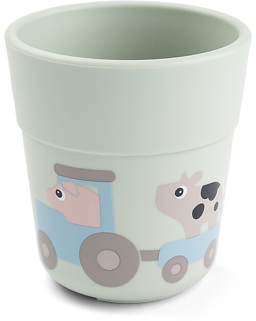 Done By Deer Foodie Meal Set - Plate, Cup, and Cutlery - Tiny Farm - Green - 100% Food-Grade PP Meal Sets