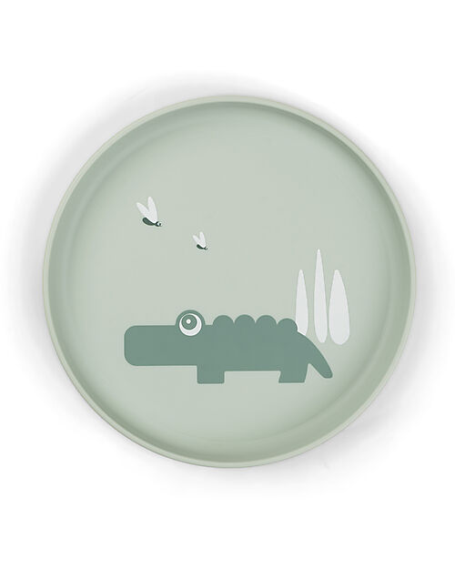 Done By Deer Foodie Plate - Croco Green - 100% Food-Grade PP Bowls & Plates