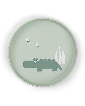 Done By Deer Foodie Plate - Croco Green - 100% Food-Grade PP Bowls & Plates