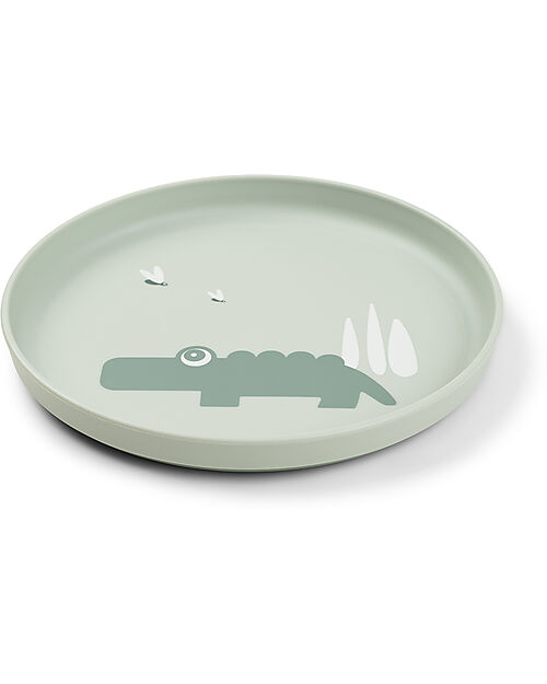 Done By Deer Foodie Plate - Croco Green - 100% Food-Grade PP Bowls & Plates