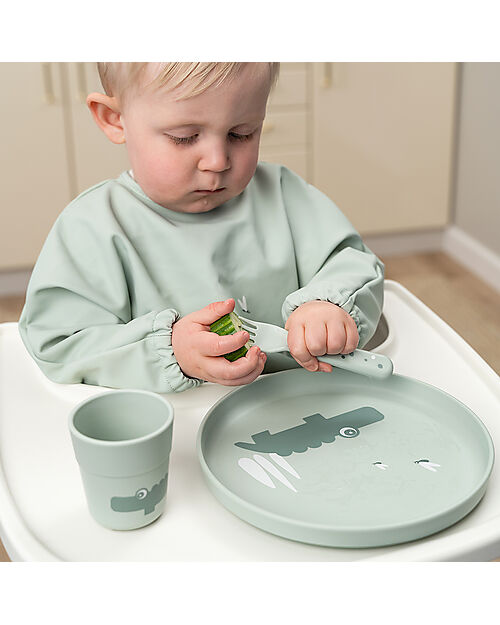 Done By Deer Foodie Plate - Croco Green - 100% Food-Grade PP Bowls & Plates