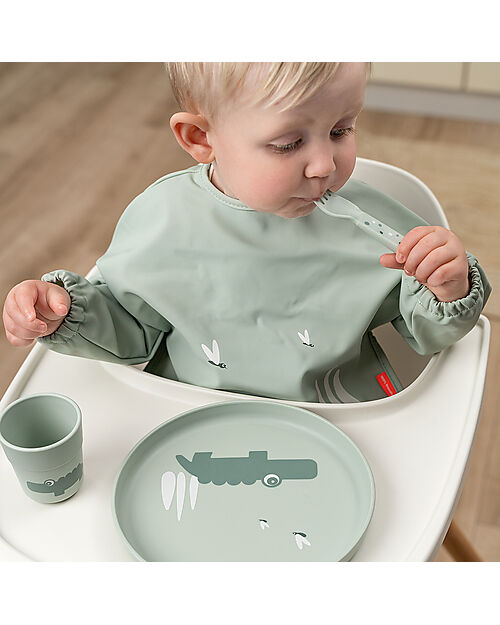 Done By Deer Foodie Plate - Croco Green - 100% Food-Grade PP Bowls & Plates