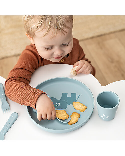 Done By Deer Foodie Plate - Elphee Blue - 100% Food-Grade PP Bowls & Plates