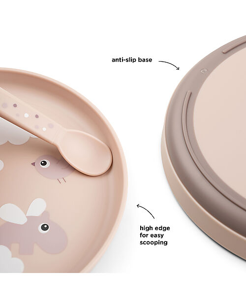 Done By Deer Foodie Plate - Happy Clouds Powder - 100% Food-Grade PP Bowls & Plates