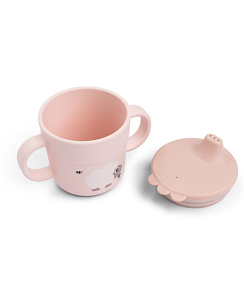 Done By Deer Handle Spout Cup - Tiny Farm - Powder - 100% Food Grade Silicone Cups