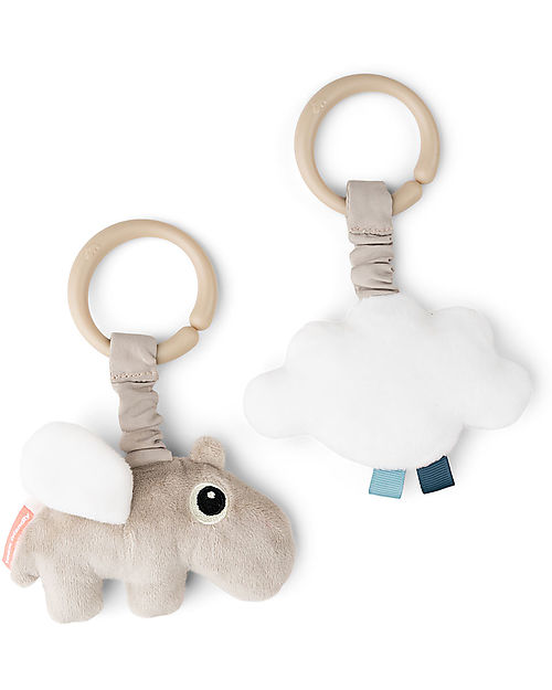 Done By Deer Hanging Activity Toy 2 pcs - Happy Clouds - Sand - 0+ Newborn Toys_