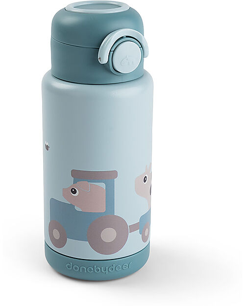 Done By Deer Insulated Bottle for Kids - Tiny Farm - Blu Thermos Bottles