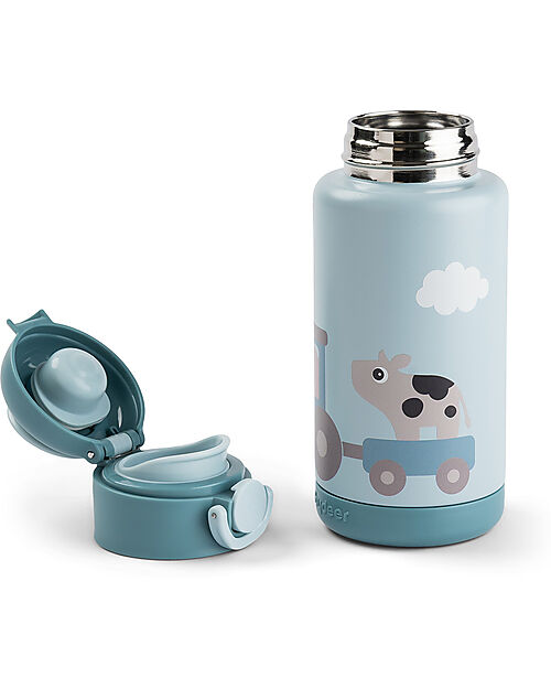 Done By Deer Insulated Bottle for Kids - Tiny Farm - Blu Thermos Bottles