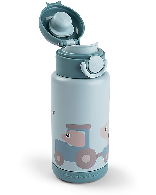 Done By Deer Insulated Bottle for Kids - Tiny Farm - Blu Thermos Bottles
