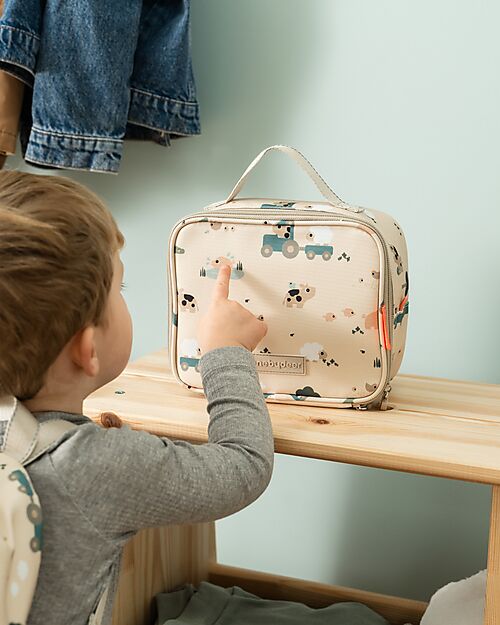 Done By Deer Insulated Lunch Bag - Tiny Farm - Sand - 2,8 L Thermal Containers