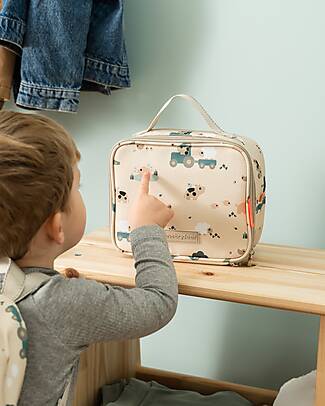 Done By Deer Insulated Lunch Bag - Tiny Farm - Sand - 2,8 L Thermal Containers