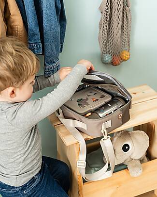 Done By Deer Insulated Lunch Bag - Tiny Trails - Sand - 4 L Thermal Containers