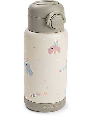 Done By Deer Insulated Straw Bottle - Celebration - Sand - 340 ml - 7,5 x 19 cm Thermos Bottles
