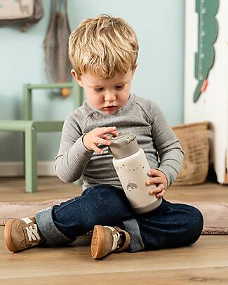 Done By Deer Insulated Straw Bottle - Celebration - Sand - 340 ml - 7,5 x 19 cm Thermos Bottles