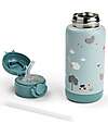 Done By Deer Insulated Straw Bottle - Tiny Farm - Blue - 340 ml - 7,5 x 19 cm Thermos Bottles