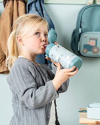 Done By Deer Insulated Straw Bottle - Tiny Farm - Blue - 340 ml - 7,5 x 19 cm Thermos Bottles