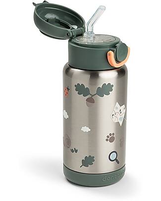Done By Deer Insulated Straw Bottle - Tiny Trails - Green - 340 ml - 7,5 x 19 cm Thermos Bottles