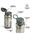 Done By Deer Insulated Straw Bottle - Tiny Trails - Green - 340 ml - 7,5 x 19 cm Thermos Bottles