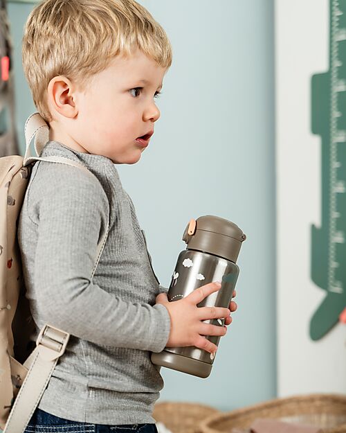 Done By Deer Insulated Straw Bottle - Tiny Trails - Sand - 340 ml - 7,5 x 19 cm Thermos Bottles