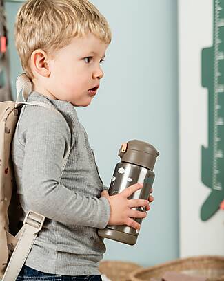 Done By Deer Insulated Straw Bottle - Tiny Trails - Sand - 340 ml - 7,5 x 19 cm Thermos Bottles