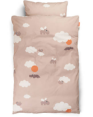 Done By Deer Junior Bed Linen - Happy Clouds - Powder - 100% Organic Cotton Duvet Sets