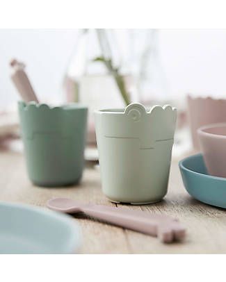 Done By Deer Kiddish Mini Mug - Croco - Sand - 100% Recyclable Melamine-free Beakers