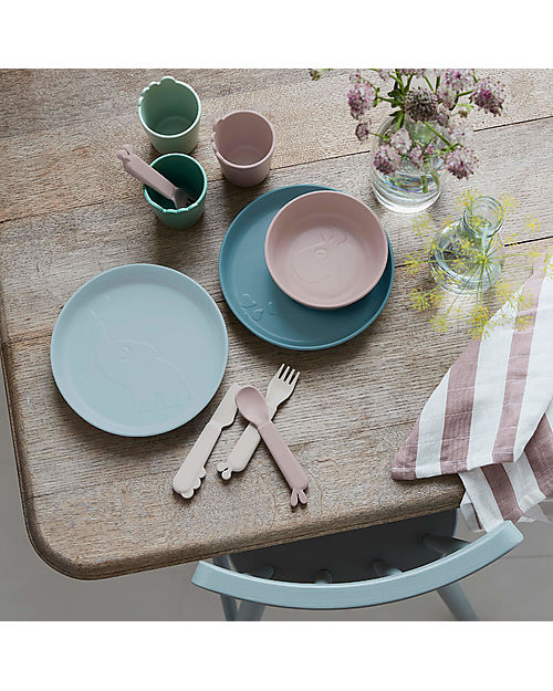 Done By Deer Kiddish Plate - Elphee - Blue - 100% Recyclable Melamine-free Bowls & Plates