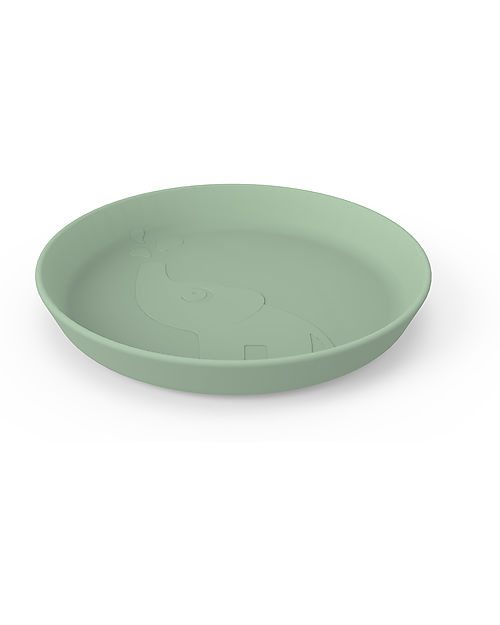 Done By Deer Kiddish Plate - Elphee - Green - 100% Recyclable Melamine-free Bowls & Plates