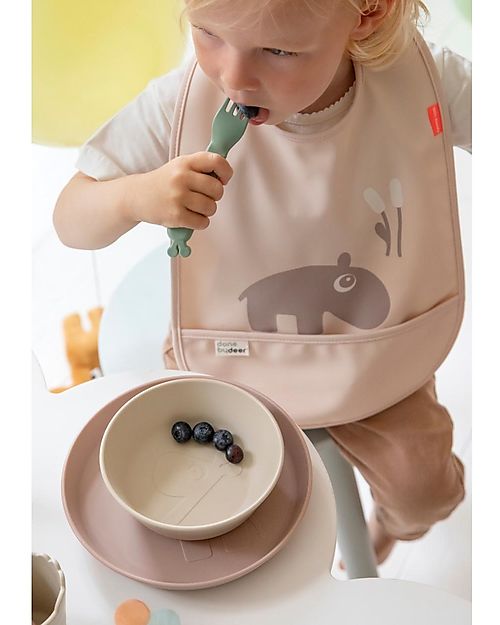 Done By Deer Kiddish Plate - Elphee - Powder - 100% Recyclable Melamine-free Bowls & Plates