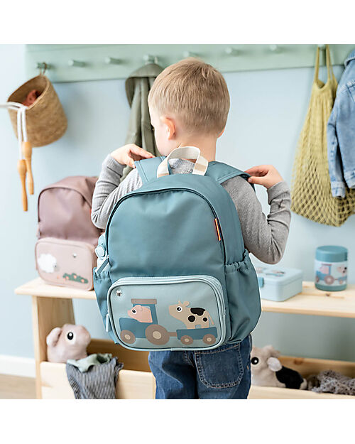 Done By Deer Kids Backpack - Tiny Farm - Blue - 7.5L Kindergarten Backpacks